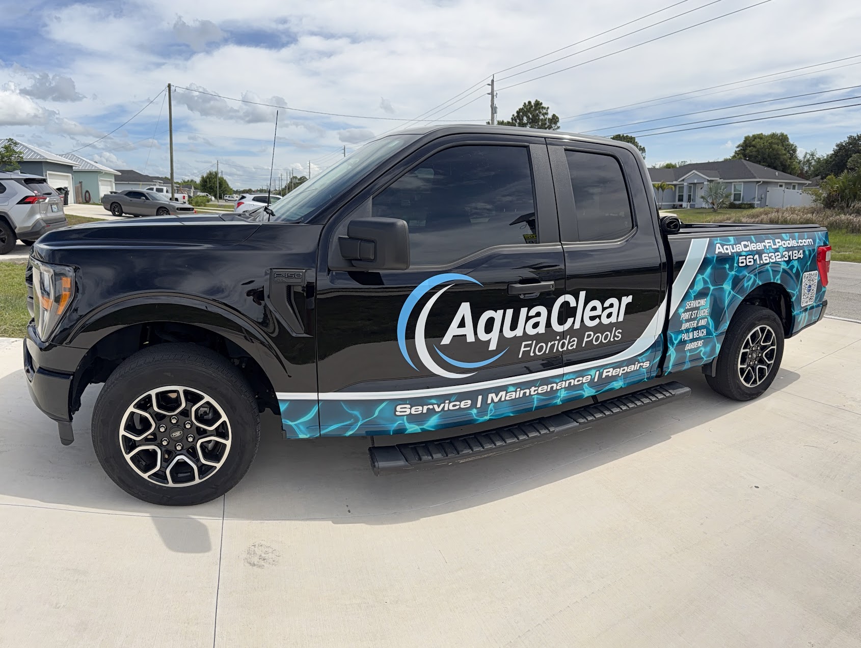 Aqua Clear Florida Pools branded service truck